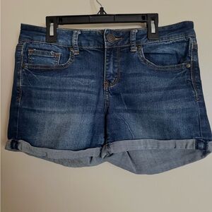 Blue denim shorts